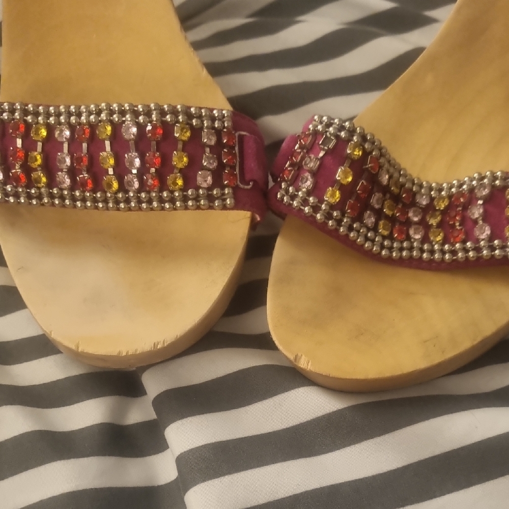 Vintage Y2K Steve Madden Fuchsia Embellished Stiletto Heels - Picture 2 of 8